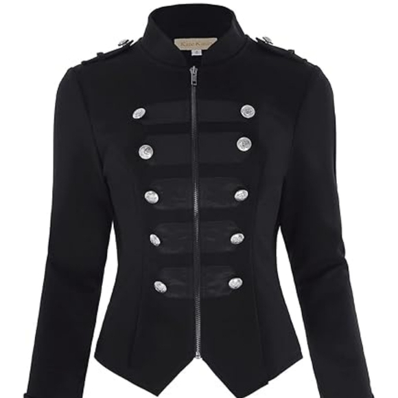 Women Victorian Gothic Steampunk Ringmaster Jacket Military Blazer Circus - Picture 12 of 13